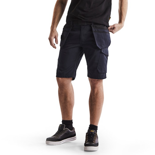 BLAKLADER Shorts 1494 with Holster Pockets  for BLAKLADER Shorts | 1494 Service Stretch Dark Navy Blue Shorts with Holster Pockets Rip-Stop with Stretch that have Configuration available in Carpentry