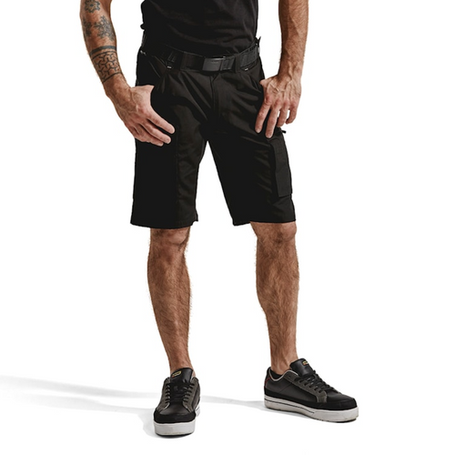 BLAKLADER Shorts 1449 with  for BLAKLADER Shorts | 1449 Service Stretch Black Shorts with Polyester that have Configuration available in Carpentry