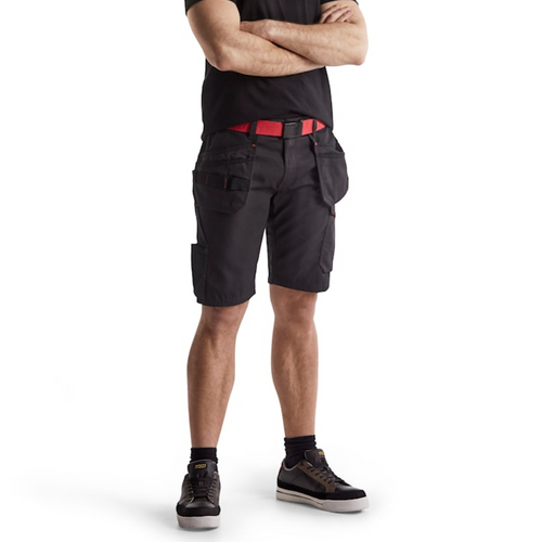 Suitable work Shorts available in Australia and New Zealand BLAKLADER Rip-Stop with Stretch Black Shorts for Carpenters