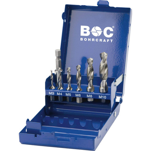 BOHRCRAFT 4171 3 pc Set ⌀M3,M4,M5,M6,M8,M10 Drill Bits for Steel with Steel for the Carpentry Industry and Operators in Victoria and New South Wales.