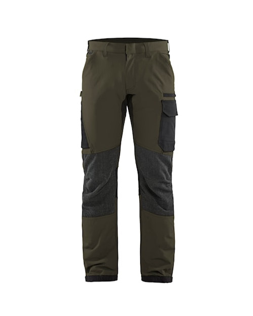 BLAKLADER 1422 Olive Green Trousers Scratch Free in 4-Way Stretch available in Australia and New Zealand