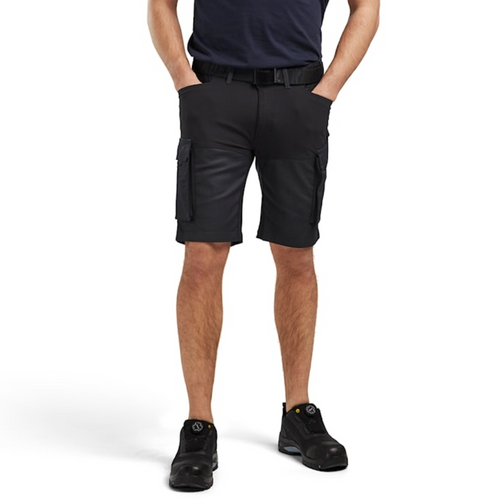 BLAKLADER Shorts 1437 with Scratch Free  for BLAKLADER Shorts | 1437 Mens Industry Stretch Navy Blue Shorts with Scratch Free Denim with Stretch that have Configuration available in Carpentry