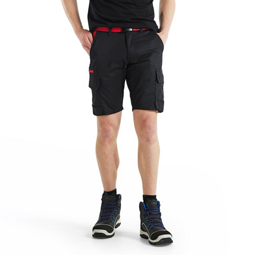 BLAKLADER Shorts 1446 with Scratch Free  for BLAKLADER Shorts | 1446 Industry Stretch Black / Red Shorts with Scratch Free 2-Way Stretch that have Configuration available in Carpentry