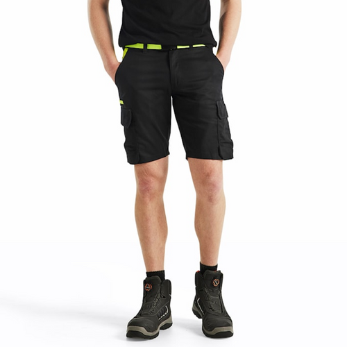 Stretch Black / Yellow Shorts with Scratch Free 2-Way Stretch that have Configuration available in Carpentry