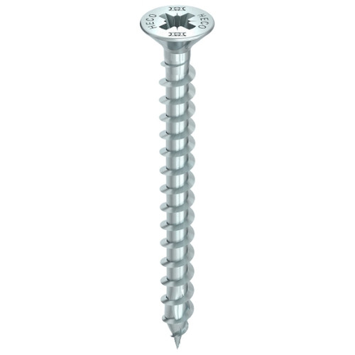 HECO Countersunk Head Screws | 4mm Silver Zinc Countersunk Head Screws with PZ Drive for Carpentry Screws, Melamine Screws Screws and Fasteners