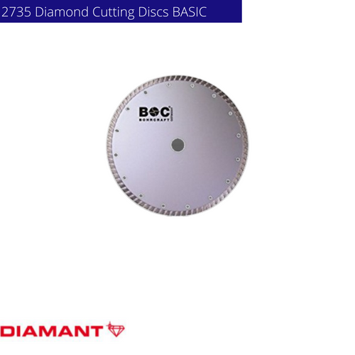 Craftsman Hardware supplies BOHRCRAFT 2735 DIAMOND Turbo  Cutting Disc with  for the Construction Industry and Operators in Box Hill, Nunawading and Mitcham