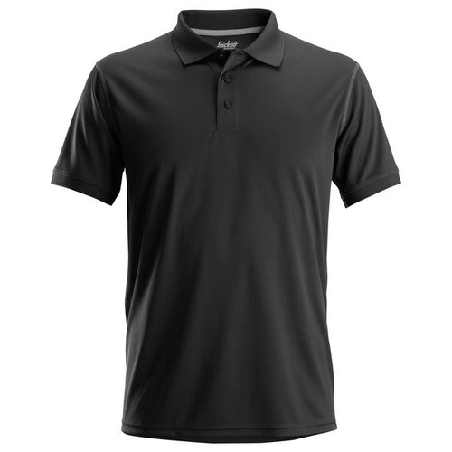 The SNICKERS 2721 Black Short Sleeve Allround Work Polo Shirt is a lightweight, eco-friendly workwear option made from 100% recycled polyester.