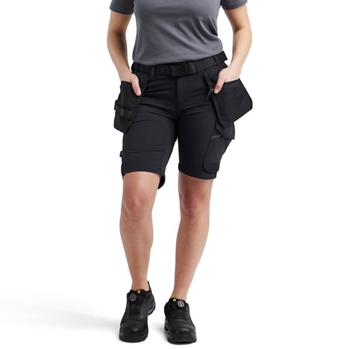 Craftsman Black Shorts with Holster Pockets 4-Way Stretch that have Configuration available in Carpentry for woman