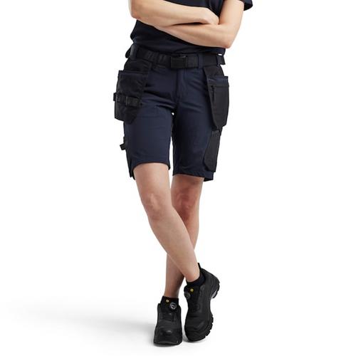 Suitable work Shorts available in Australia and New Zealand BLAKLADER 4-Way Stretch Dark Navy Blue Shorts for Carpenters