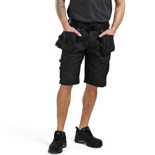 Suitable work Shorts available in Australia and New Zealand BLAKLADER Denim with Stretch Black Shorts for Carpenters