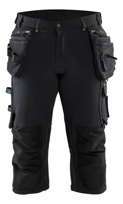 BLAKLADER 4-Way Stretch Black Pirate Shorts for Carpenters that have Kneepad Pockets  available in Australia and New Zealand BLAKLADER 4-Way Stretch Black Pirate Shorts for Carpenters that have Kneepad Pockets  available in Australia and New Zealand