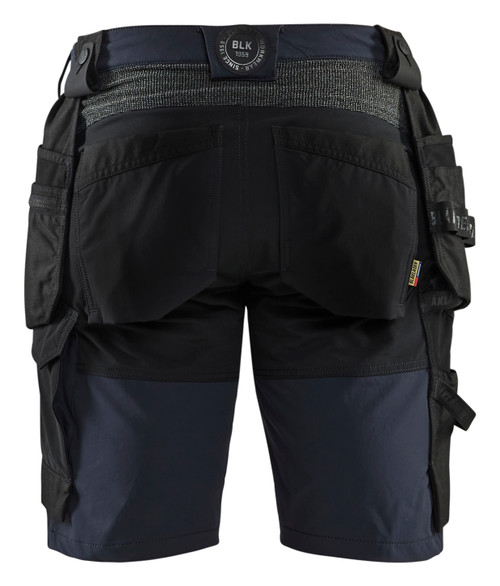BLAKLADER Shorts 1520 with Holster Pockets  for BLAKLADER Shorts | 1520 Craftsman Dark Navy Blue Shorts with Holster Pockets 4-Way Stretch that have Configuration available in Carpentry