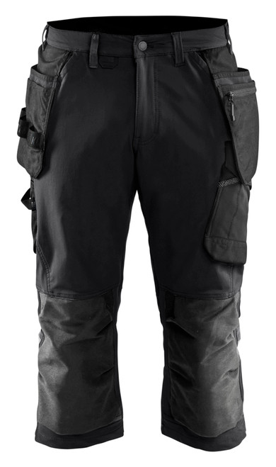 BLAKLADER Shorts 1521 with Kneepad Pockets  for BLAKLADER Shorts | 1521 Mens Craftsman Black Shorts with Kneepad Pockets Holster Pockets 4-Way Stretch that have Configuration available in Carpentry