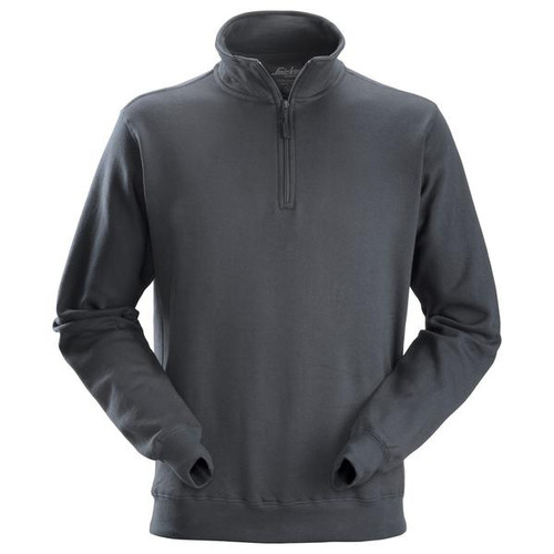 SNICKERS Sweater | 2818 Steel Grey Half Zip Work Sweater-SALE