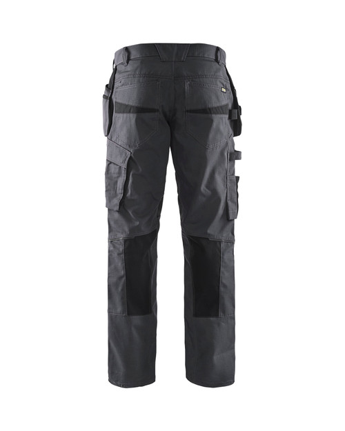 BLAKLADER Trousers 1496 with Kneepad Pockets  for BLAKLADER Trousers | 1496 Mens Service Dark Grey Trousers with Kneepad Pockets and Holster Pockets Rip-Stop with Stretch that have Configuration available in Carpentry