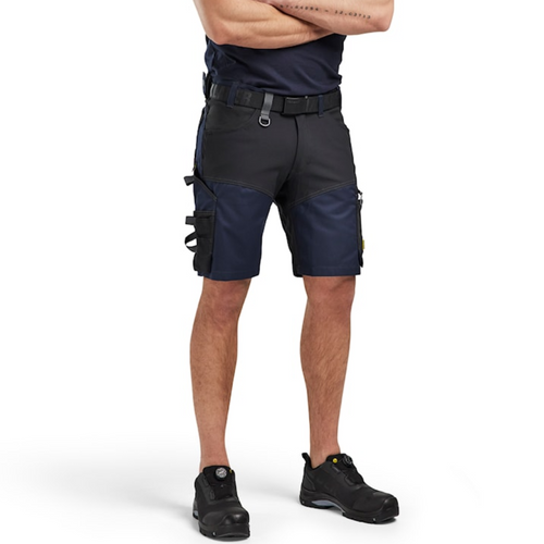 Suitable work Shorts available in Australia and New Zealand BLAKLADER Durable Poly/Cotton Blend Dark Navy Blue Shorts for Carpenters