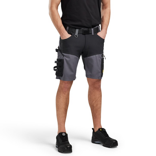 Suitable work Shorts available in Australia and New Zealand BLAKLADER Durable Poly/Cotton Blend Mid Grey Shorts for Carpenters
