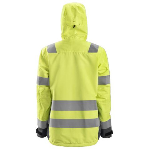 SNICKERS Jackets | Womens 1347 Hi Vis Yellow/Steel Grey Waterproof Shell Jackets with Reflective Tape