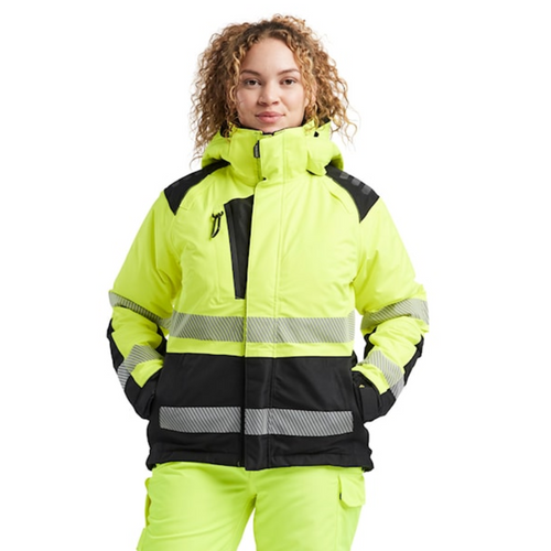 BLAKLADER Jacket | 4456 Womens High Vis Yellow /Black Jacket Winter with Reflective Tape in Polyester