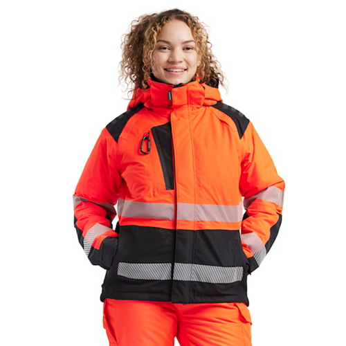 BLAKLADER Jacket | 4456 Womens High Vis Red /Black Jacket Winter with Reflective Tape in Polyester