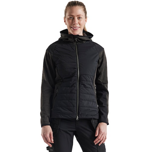 BLAKLADER Jacket | 5931 Womens Dark Grey /Black Jacket with Fuil Zip Knitted in Polyester