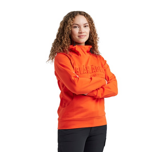 BLAKLADER Hoodie  | 3560 Womens Orange 3D Logo Hoodie in Cotton