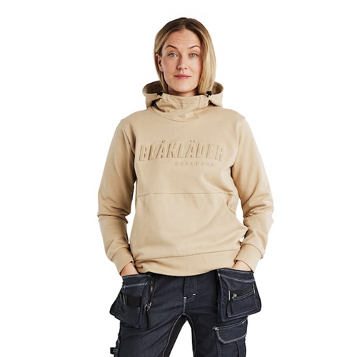 BLAKLADER Hoodie  | 3560 Womens Beige 3D Logo Hoodie in Cotton