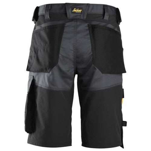SNICKERS Shorts 6153 with  for SNICKERS Shorts | 6153 Mens Allround Work Mid Grey Shorts with Cotton with Stretch that have Configuration available in Electrical
