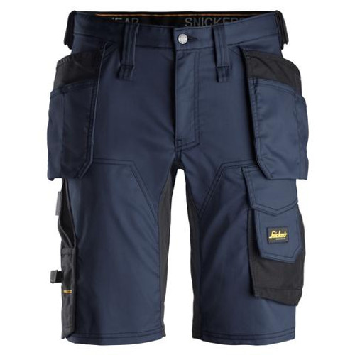 SNICKERS Shorts 6141 with Holster Pockets  for SNICKERS Shorts | 6141 Mens Allround Work Navy Blue Shorts with Holster Pockets Cotton with Stretch that have Configuration available in Carpentry