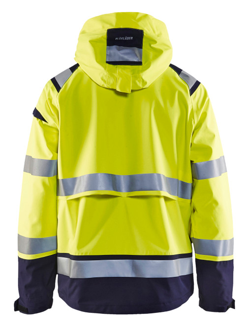 BLAKLADER Jacket | 4987 Mens High Vis Yellow /Navy Blue Jacket with Reflective Tape and Fuil Zip in Polyester