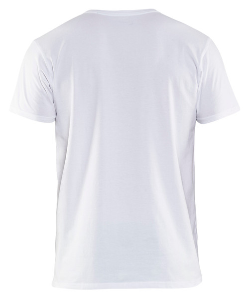BLAKLADER Durable Poly/Cotton Blend White  T-Shirt  for Carpenters that have  available in Australia and New Zealand