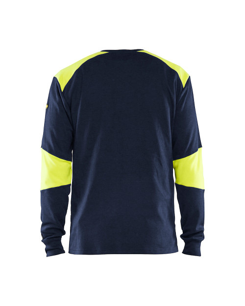 BLAKLADER Cotton Navy Blue  T-Shirt  for Welders that have Long Sleeve Anti-Flame  available in Australia and New Zealand