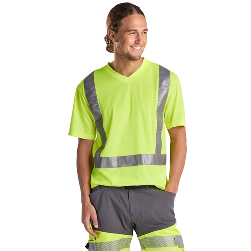 BLAKLADER T-Shirt  3313 with  for BLAKLADER T-Shirt  | 3313 High Vis Yellow T-Shirt in Reflective Tape Polyester that have  available in Australia and New Zealand