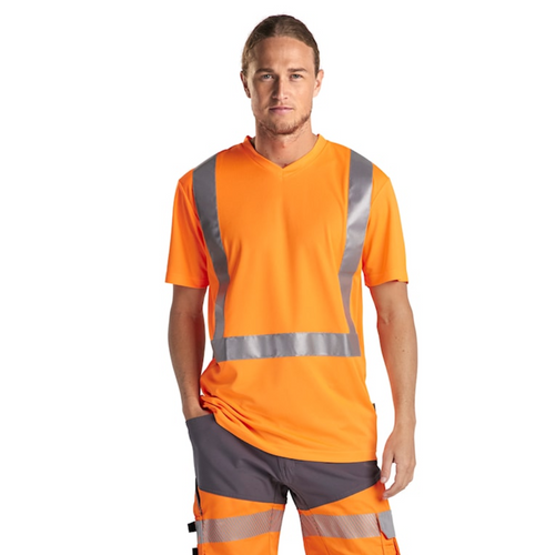 BLAKLADER T-Shirt  3313 with  for BLAKLADER T-Shirt  | 3313 High Vis Orange T-Shirt in Reflective Tape Polyester that have  available in Australia and New Zealand