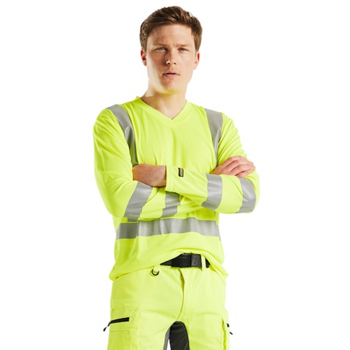 BLAKLADER T-Shirt  3383 with  for BLAKLADER T-Shirt  | 3383 High Vis Yellow UV Protection Long Sleeve T-Shirt with Reflective Tape Polyester that have UV Protection  available in Australia and New Zealand