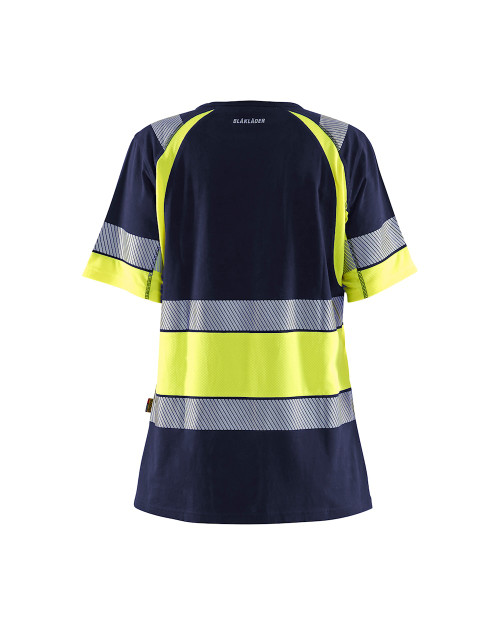 BLAKLADER T-Shirt  3431  with  for BLAKLADER T-Shirt  | 3431 Womens Navy Blue / Yellow High VisT-Shirt with Reflective Tape Cotton that have  available in Australia and New Zealand