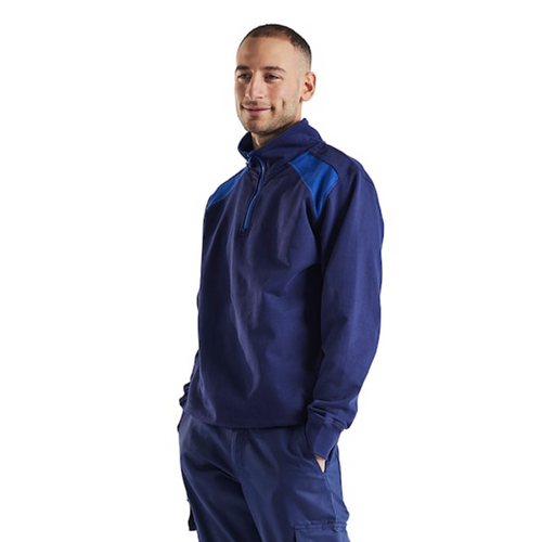Cornflower Blue 1/4 Zip Jersey Pullover in Polyester that have 1/4 Zip  available in Australia and New Zealand