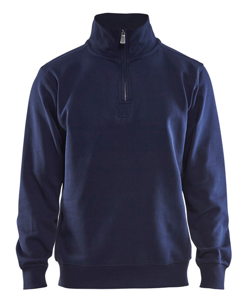 BLAKLADER Pullover | 3365 Navy Blue Pullover with Collar for Uniforming, Heat Transfers in the Construction Industry