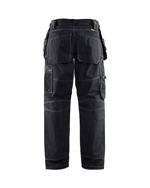 BLAKLADER Trousers 1500 with Kneepad Pockets  for BLAKLADER Trousers | 1500 Mens Craftsman Black Trousers with Kneepad Pockets and Holster Pockets Denim with Stretch that have Configuration available in Carpentry