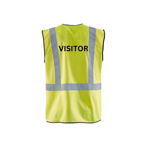 BLAKLADER Vest | Vest Work Uniform Vest with Reflective Tape + VISITOR Print with Neutral for Plumbers, Carpenters and Electricians available in Melbourne