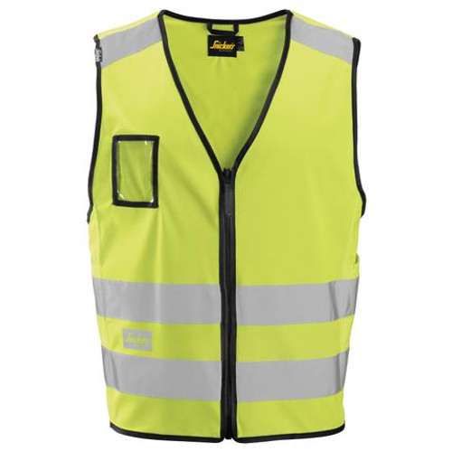 Good surface for transfer and emboidery for uniforming of workwear. Hi Vis Vest that offers both as basic tool vest and high visibility.