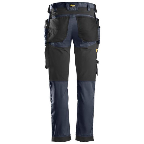 Suitable work Trousers available in Australia, New Zealand and Canada SNICKERS Cotton with Stretch Navy Blue Trousers for Electricians