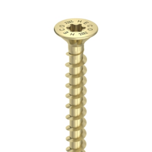 HECO Countersunk Head Screws | Countersunk Head Screws Chipboard Screws with HD20 Drive with Yellow Zinc for Builders Choice available in Australia