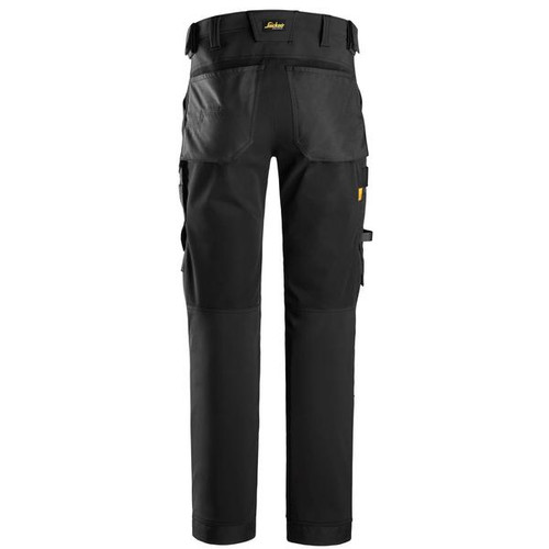 SNICKERS 4-Way Stretch Black Trousers for Electricians that have Kneepad Pocketsavailable in Australia, New Zealand and Canada