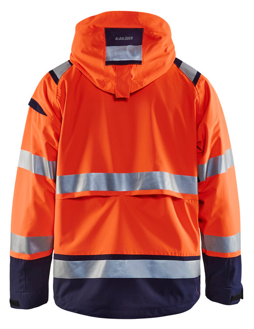 BLAKLADER Jacket | 4987 Mens High Vis Orange /Navy Blue Jacket with Full Zip and Reflective Tape in Polyester