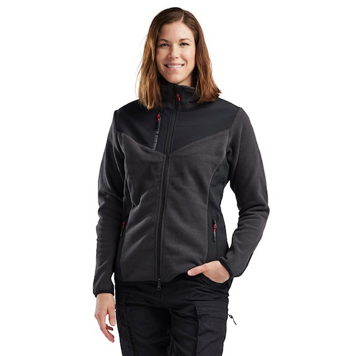 BLAKLADER Jacket | 5943 Womens Dark Grey /Black Jacket Knitted with Full Zip in Polyester Fleece