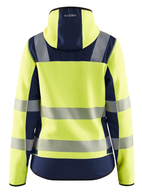 BLAKLADER Jacket | 4967 Womens High Vis Yellow /Navy Blue Jacket Knitted with Full Zip in Polyester
