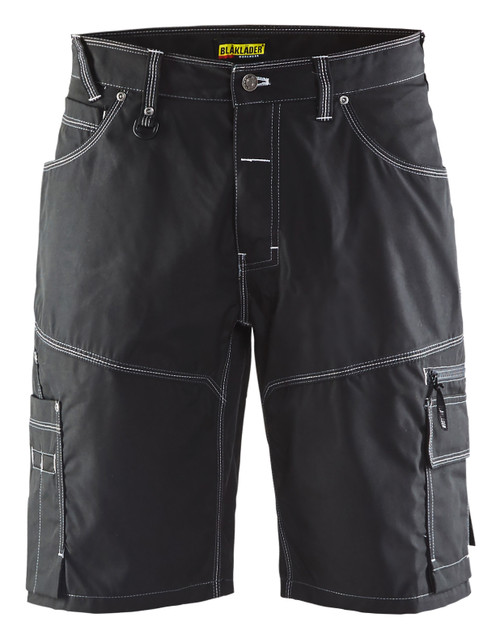 The BLAKLADER 1957 Dark Grey Men Lightweight X1900 Work Shorts combine durability and comfort for professionals like craftsmen, drivers, and mechanics.