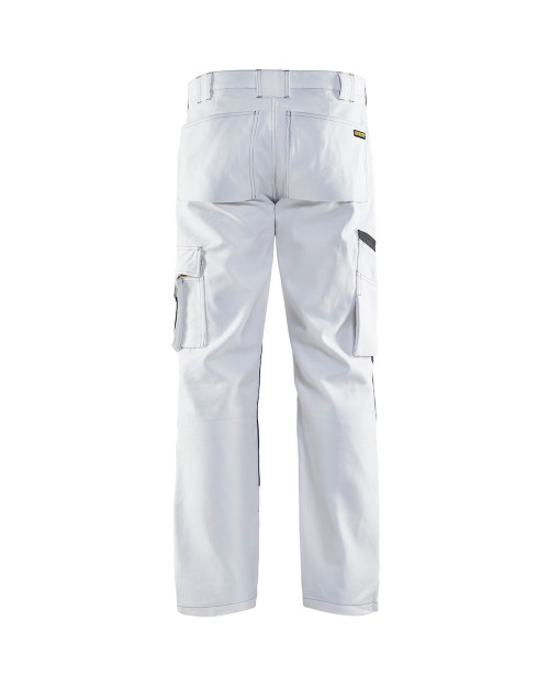 BLAKLADER Trousers | 1091 White Trousers with Kneepad Pockets in Cotton