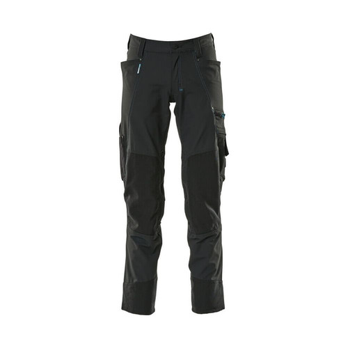MASCOT Trousers | 17179 Black Trousers with Kneepad Pockets in 4-Way Stretch